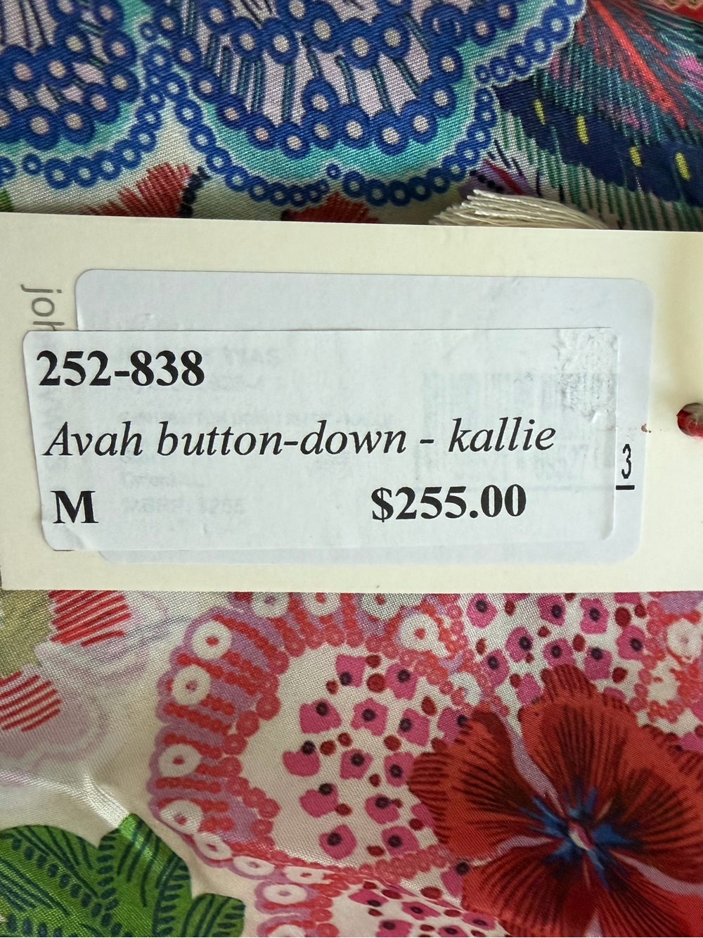 Johnny Was Cream Multicolor Floral Peasant Blouse - Picture 5 of 6